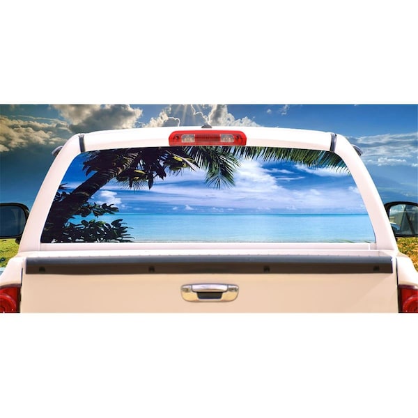 Entretenimiento Beach Scene Rear Window Graphic View Thru Vinyl Decal Tint Film Back EN2680487 - main